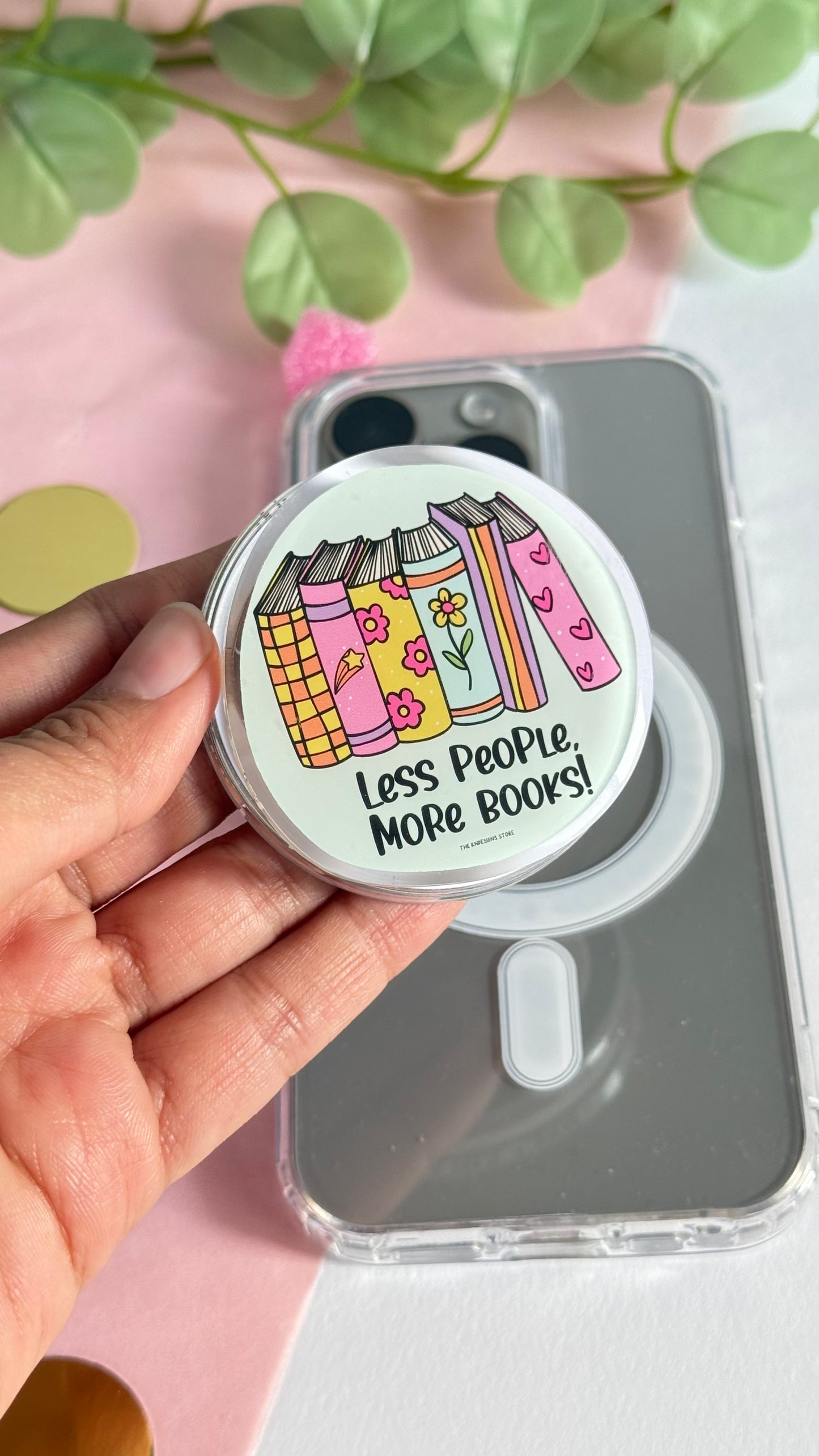 Less people more books - Acrylic phone grip