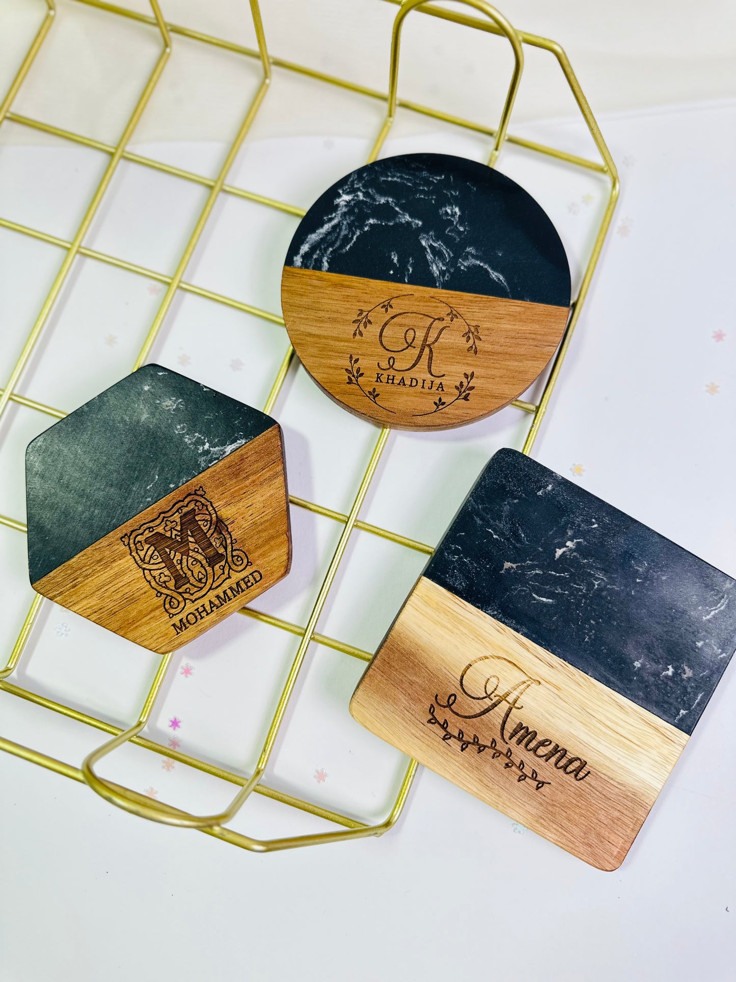 Wooden and Marble Coasters