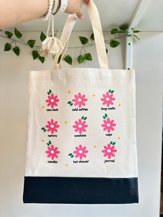 Pink daisies - Canvas bag