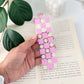 Pink square and daisies - Bookmark