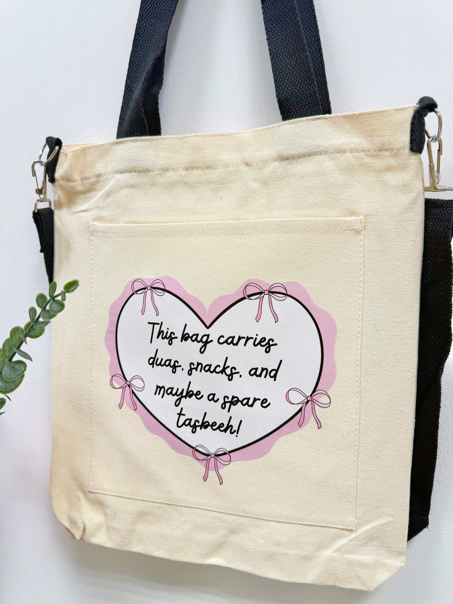 This bag carries duas, snacks, and maybe a spare tasbeeh! - Sling bag