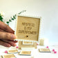 Daily Affirmation Card Set with Stand | 12 Interchangeable Wooden Growth Mindset Plaque
