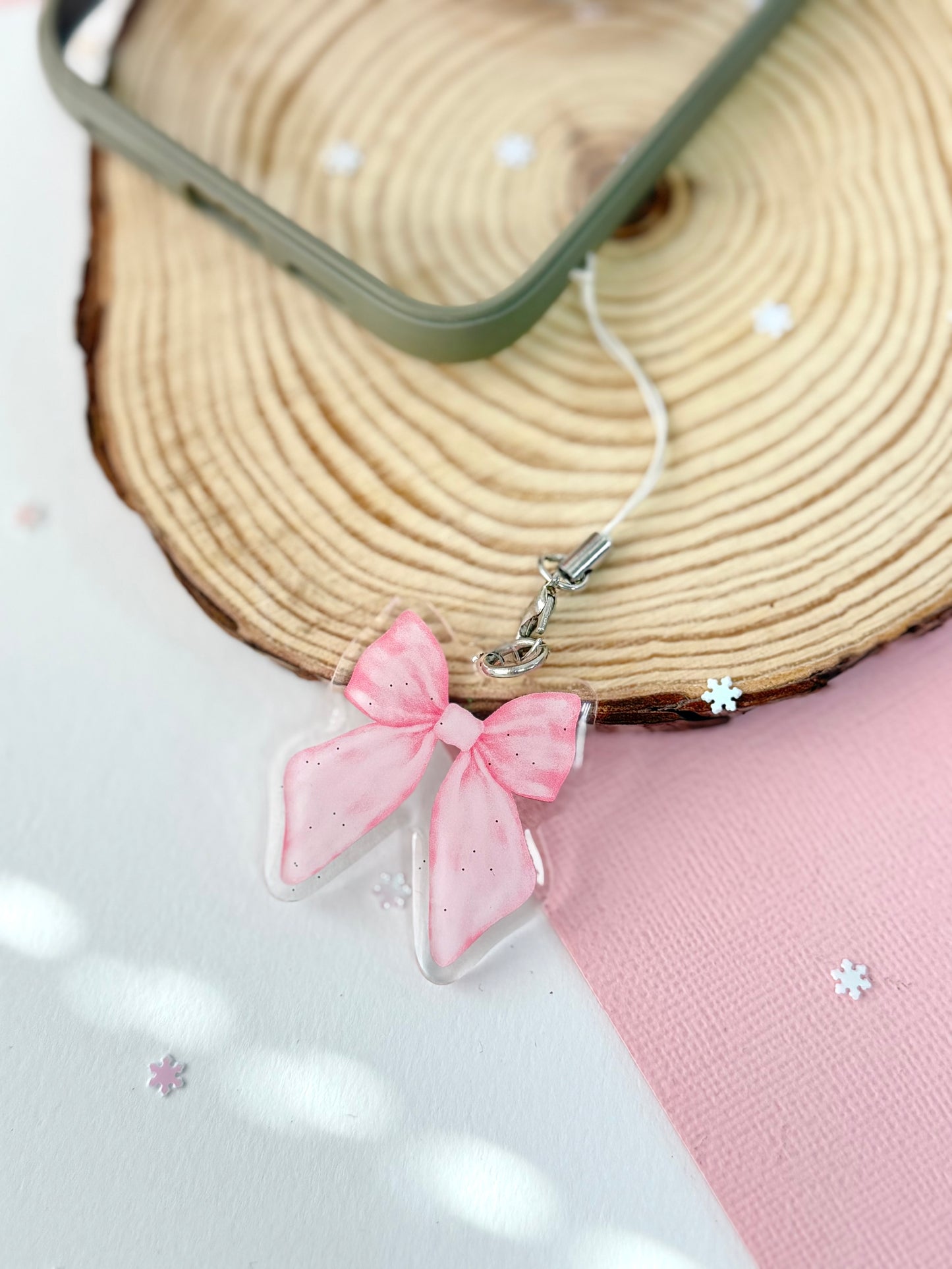 Pink Bow- Phone Charm