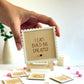 Daily Affirmation Card Set with Stand | 12 Interchangeable Wooden Growth Mindset Plaque