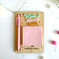 Write it Down | Overthink | Motivational Wooden Memo Board with Sticky Notes & Pen | Desk Organizer Gift