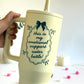 Trendy 40 oz Insulated Tumbler with Handle | Motivational Quote Hydration Mug