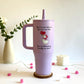 Trendy 40 oz Insulated Tumbler with Handle | Motivational Quote Hydration Mug